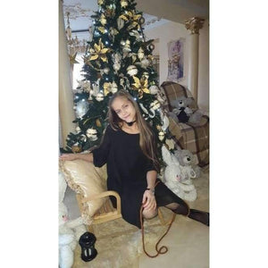 Planet Gates black / 6 Girls Dress Age 10 12 years Summer Chiffon Dress Flare Sleeve Black Dress For Little Girl Size 6 7 8 9 Teenage Girls Clothes