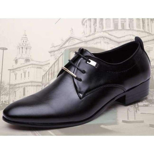 Planet Gates Black / 6 Hot sell mens leather shoes men's dress shoes British Style lace up Pointed toe low top flats 2 colors big size 37-46 AA-04