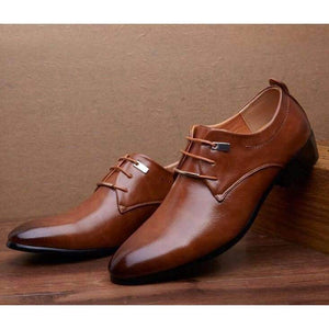 Planet Gates Black / 6 Hot sell mens leather shoes men's dress shoes British Style lace up Pointed toe low top flats 2 colors big size 37-46 AA-04