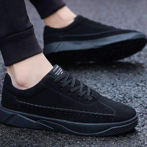 Planet Gates Black / 6 Men's Vulcanize Shoes lace-up solid shallow fashion male sneakers cotton fabric comfortable man shoes 2018 sapatos