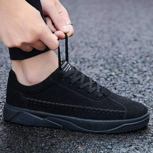 Planet Gates Black / 6 Men's Vulcanize Shoes lace-up solid shallow fashion male sneakers cotton fabric comfortable man shoes 2018 sapatos