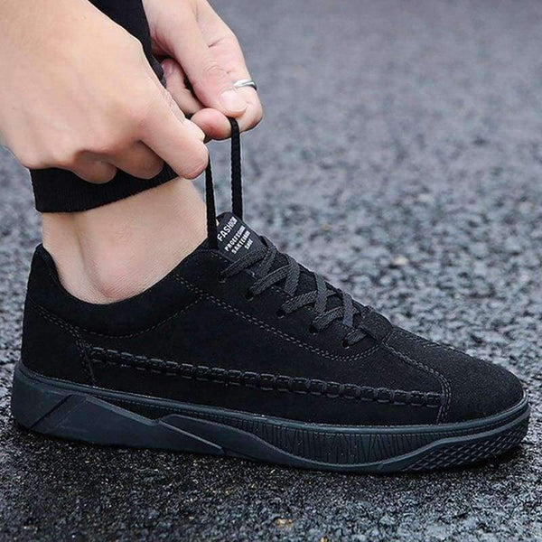 Planet Gates Black / 6 Men's Vulcanize Shoes lace-up solid shallow fashion male sneakers cotton fabric comfortable man shoes 2018 sapatos