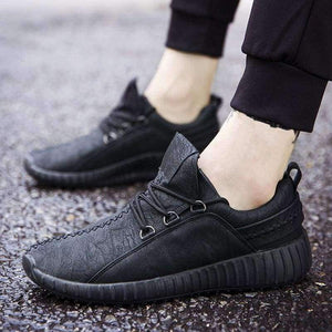 Planet Gates Black / 6 New Spring Autumn Men Solid Lace-Up Flat Vulcanize Shoes Casual Soft Sneakers Fashion Black Gray Brown Male Shoes 8H0394