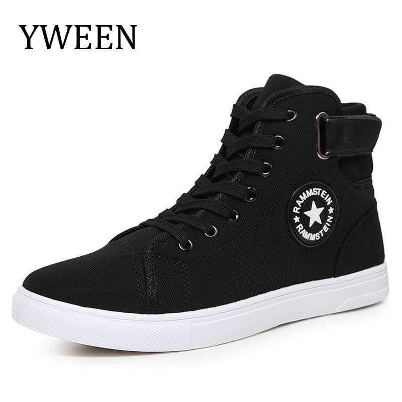 Planet Gates Black / 6 YWEEN Men's Vulcanize Shoes Men Spring Autumn Top Fashion Sneakers Lace-up High Style Solid Colors Man Shoes
