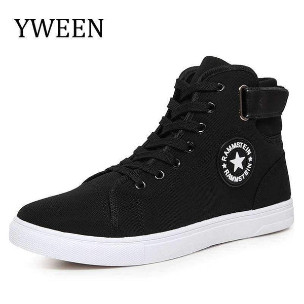 Planet Gates Black / 6 YWEEN Men's Vulcanize Shoes Men Spring Autumn Top Fashion Sneakers Lace-up High Style Solid Colors Man Shoes