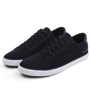 Planet Gates Black / 6 YWEEN Men's Vulcanized Shoes Lace-Up Men Sneakers Classic Style Breathable Canvas Shoes Men