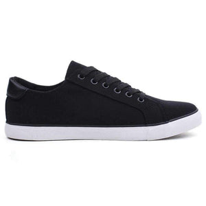Planet Gates Black / 6 YWEEN Men's Vulcanized Shoes Lace-Up Men Sneakers Classic Style Breathable Canvas Shoes Men