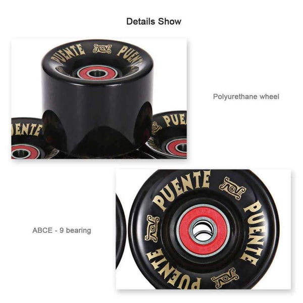 Planet Gates Black 60 X 45MM Cruiser Skateboard Wheels Longboard Wheel Skate Roller Durable PU Longboard Skate Board Wheels With ABEC - 9 Bearing