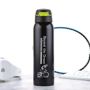 Planet Gates Black 600ML Outdoor Sports Water Bottle Cycling Camping Thermal Insulation Stainless Steel Bike Team Water Bottle Thermos Flasks