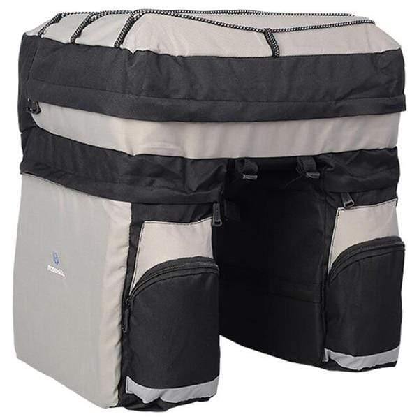 Planet Gates Black 60L MTB Bicycle Bag Back Seat Double Side Bags with Rain Cover Light Reflective Tape Bike Bag Cycling Bag