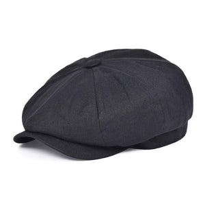 Planet Gates Black / 62-63 cm Summer Linen Newsboy Cap Men Women Herringbone Bakerboy Caps Lightweight Breathable Flat Hat Apple Beret Hats 007