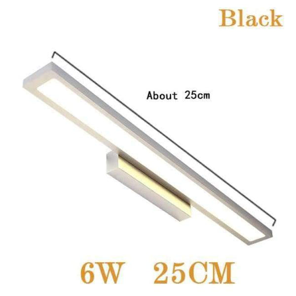 Planet Gates Black 6W 25CM / Cold White Modern LED Mirror Light8W 40CM 12W 55CM Wall Lamp Mounted Indoor Lighting Fixture  Waterproof 220V Stainless Steel Bathroom