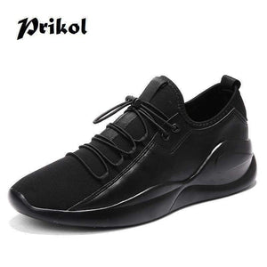 Planet Gates Black / 7.5 Basic Style Brand Men Sport Shoes Breathable Leather Man Sneaker Krasovki Dark Black Hombre Tennis Zapato Calcado