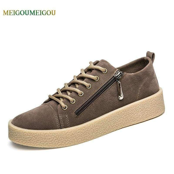 Planet Gates Black / 7.5 MEIGOUMEIGOU New Autumn Shallow Men Vulcanize Shoes Height Increasing Zipper & Lace-up Men Casual Shoes Slip Resistant Men Shoes