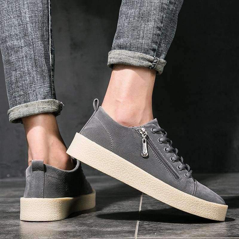 Planet Gates Black / 7.5 MEIGOUMEIGOU New Autumn Shallow Men Vulcanize Shoes Height Increasing Zipper & Lace-up Men Casual Shoes Slip Resistant Men Shoes