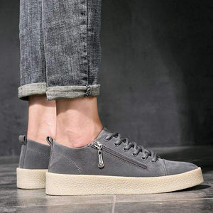 Planet Gates Black / 7.5 MEIGOUMEIGOU New Autumn Shallow Men Vulcanize Shoes Height Increasing Zipper & Lace-up Men Casual Shoes Slip Resistant Men Shoes