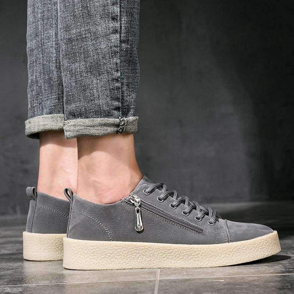 Planet Gates Black / 7.5 MEIGOUMEIGOU New Autumn Shallow Men Vulcanize Shoes Height Increasing Zipper & Lace-up Men Casual Shoes Slip Resistant Men Shoes