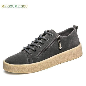 Planet Gates Black / 7.5 MEIGOUMEIGOU New Autumn Shallow Men Vulcanize Shoes Height Increasing Zipper & Lace-up Men Casual Shoes Slip Resistant Men Shoes