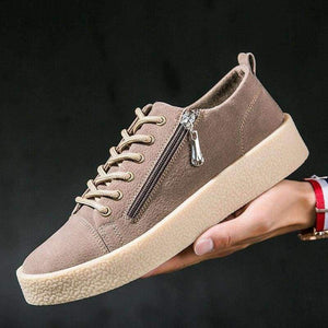 Planet Gates Black / 7.5 MEIGOUMEIGOU New Autumn Shallow Men Vulcanize Shoes Height Increasing Zipper & Lace-up Men Casual Shoes Slip Resistant Men Shoes