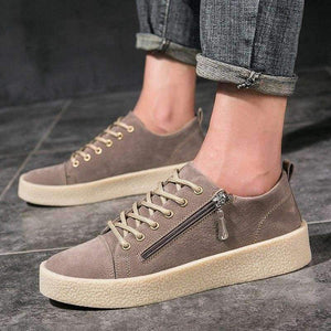 Planet Gates Black / 7.5 MEIGOUMEIGOU New Autumn Shallow Men Vulcanize Shoes Height Increasing Zipper & Lace-up Men Casual Shoes Slip Resistant Men Shoes