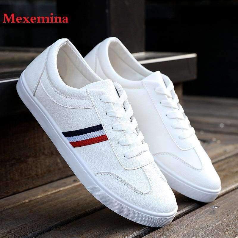 Planet Gates Black / 7 Mexemina Men's Shoes Spring Autumn PU Leather Lace-Up Wihte Style Light Breathable Fashion Sneakers Vulcanized Shoes Men