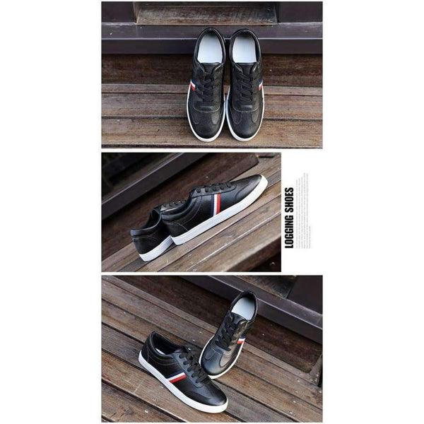 Planet Gates Black / 7 Mexemina Men's Shoes Spring Autumn PU Leather Lace-Up Wihte Style Light Breathable Fashion Sneakers Vulcanized Shoes Men