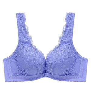 Planet Gates Black / 70A Seamless Wire Free Front Closure  Adjustable Lace Bra Women Thick Push Up Vest Small Breasts 5/8 Cup Sexy Underwear