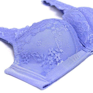 Planet Gates Black / 70A Seamless Wire Free Front Closure  Adjustable Lace Bra Women Thick Push Up Vest Small Breasts 5/8 Cup Sexy Underwear