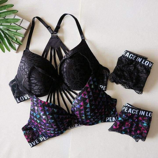 Planet Gates Black / 70A Women fitness workout sexy underwear lounge underwear women bra set patchwork sexy bra vs pink black blue lingerie