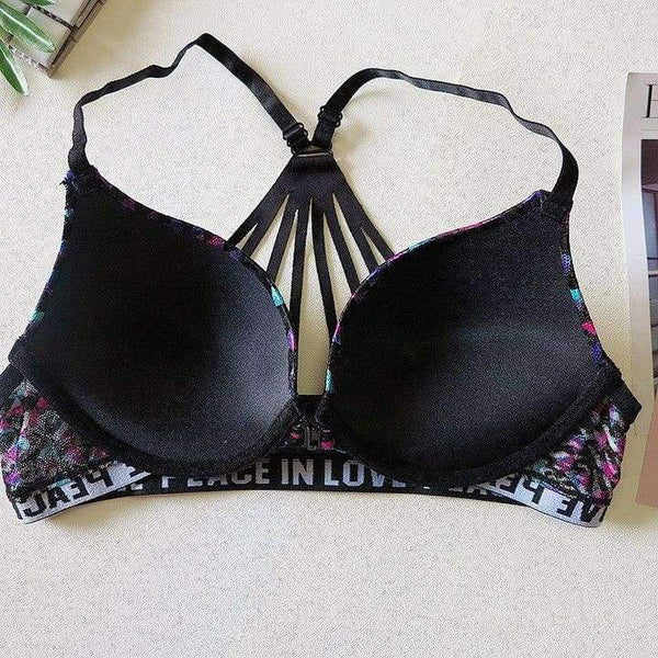 Planet Gates Black / 70A Women fitness workout sexy underwear lounge underwear women bra set patchwork sexy bra vs pink black blue lingerie