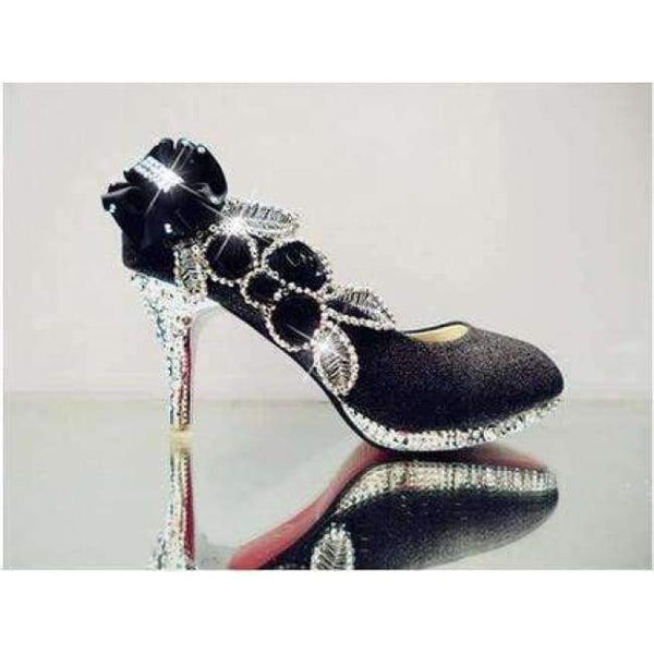 Planet Gates black 7cm / 4 2016 Glitter Gorgeous Wedding Bridal Evening Party Crystal High Heels Women Shoes Sexy Woman Pumps Fashion Bridal Shoes 9 color