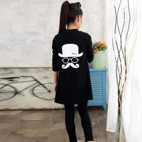 Planet Gates Black / 7T Children girls clothing sets autumn teenage girls sport suit school kids clothes tracksuit long coat Leggings 3pcs girls clothes