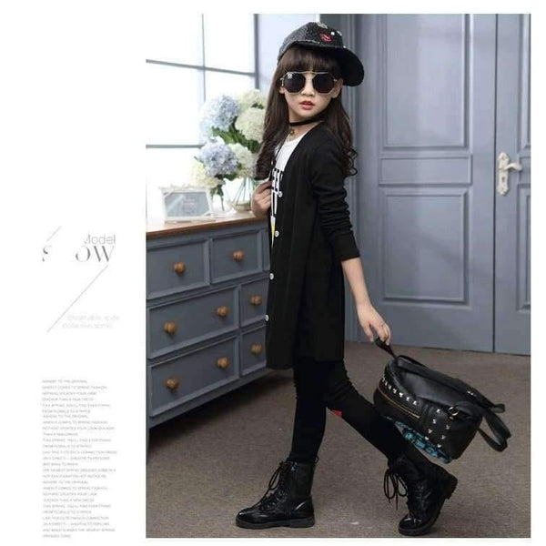 Planet Gates Black / 7T Children girls clothing sets autumn teenage girls sport suit school kids clothes tracksuit long coat Leggings 3pcs girls clothes