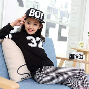 Planet Gates black / 8 Teenage Girls Clothing Sets Spring  Kids Girls Clothes Sports Suit Set Long Sleeve Top & Pants 2 pcs Tracksuit White Black