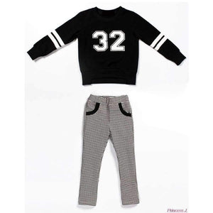 Planet Gates black / 8 Teenage Girls Clothing Sets Spring  Kids Girls Clothes Sports Suit Set Long Sleeve Top & Pants 2 pcs Tracksuit White Black