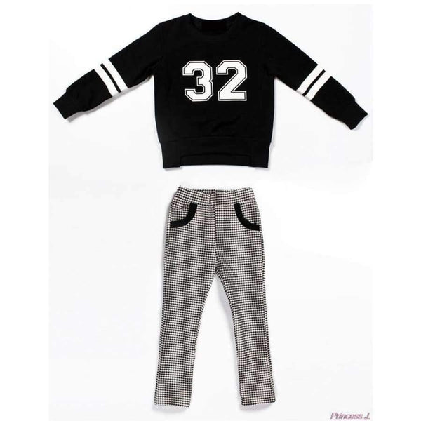 Planet Gates black / 8 Teenage Girls Clothing Sets Spring  Kids Girls Clothes Sports Suit Set Long Sleeve Top & Pants 2 pcs Tracksuit White Black