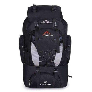 Planet Gates black 80L Camping Hiking Backpack Bag Outdoor Sports Bags Travel Waterproof Shoulder Men Climbing Fishing Rucksack XA535WA