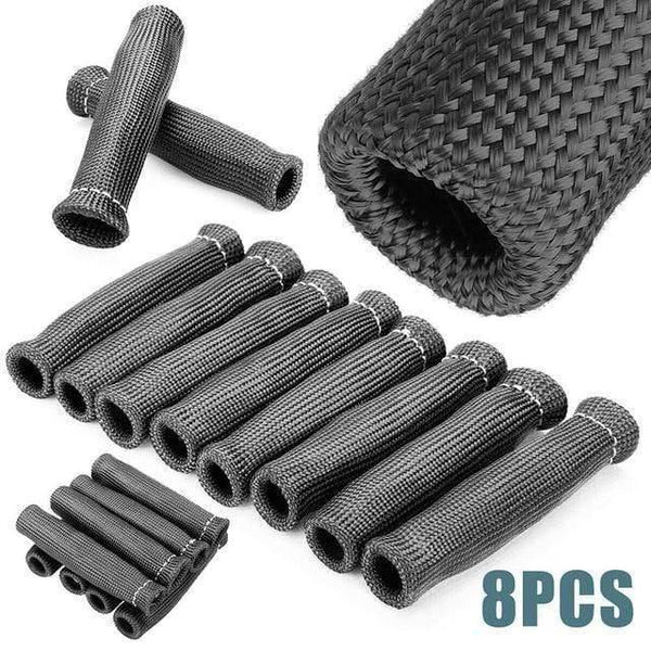 Planet Gates Black 8pcs Black Red Blue 1200 Universal Spark Plug Wire Boots Heat Shield Protector Sleeve  For GM Chevy Ford