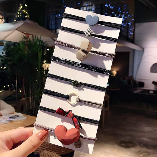 8PCS Koean Style Cute Elastic Hair Bands For Women Ponytail Holder Tie Gum Scrunchie Rubber Bands Girls Hair Accessories