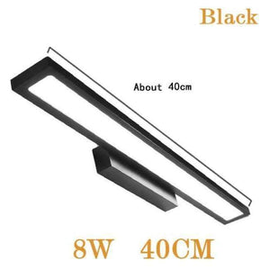 Planet Gates Black 8W 40CM / Cold White LED Wall Lamp Minimalism Mirror Front Light Bathroom makeup Wall Lights Modern aluminum wall mounted sconces lighting fixture