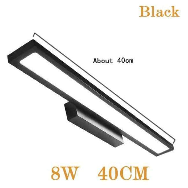 Planet Gates Black 8W 40CM / Cold White LED Wall Lamp Minimalism Mirror Front Light Bathroom makeup Wall Lights Modern aluminum wall mounted sconces lighting fixture