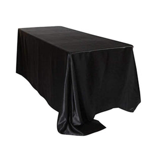 Planet Gates Black / 90 x 132 inch 90 x 132 inch Rectangular Satin Tablecloth White/Black Tablecloths Table Cover for Wedding Party Restaurant Banquet Decorations