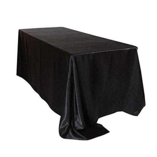 Planet Gates Black / 90 x 132 inch 90 x 132 inch Rectangular Satin Tablecloth White/Black Tablecloths Table Cover for Wedding Party Restaurant Banquet Decorations