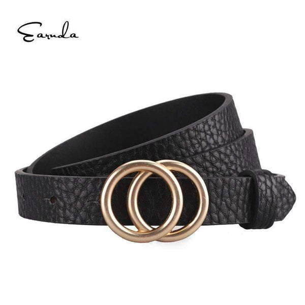 Planet Gates Black / 94cm Earnda Designer Women's Belt Gold Buckle Waist Belts For Women's Jeans Skinny Leather Strap High Quality Cinturon Mujer