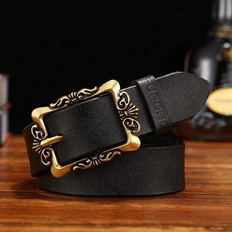 Planet Gates black / 95cm New Style Genuine Leather Belt Woman Luxury Cow Leather Genuine Woman Embossed Belts Fashion Designer Cow Women's Belt Black