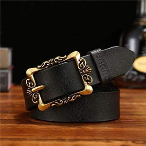 Planet Gates black / 95cm New Style Genuine Leather Belt Woman Luxury Cow Leather Genuine Woman Embossed Belts Fashion Designer Cow Women's Belt Black