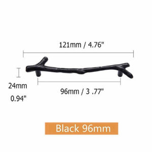 96/128mm Fashion Tree Branch Furniture Handle Drawer Knobs Black Silver Bronze Kitchen Cabinet Handles Door Pulls Hardware