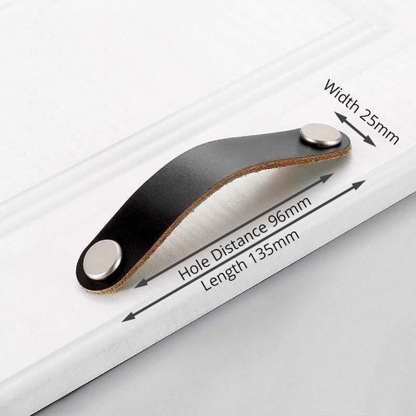 Leather Cabinet Knobs and Handles for Kitchen Cupboard Door Pulls Black Brown Furniture Handle Wardrobe Dresser Knobs