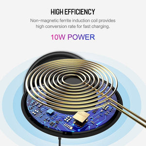 ROCK For iPhone Samsung Wireless Charger, 10W Desktop Smart Phone Qi Wireless Charger For iPhone X Galaxy S8 Note 8 WPC FOD - Planet Gates