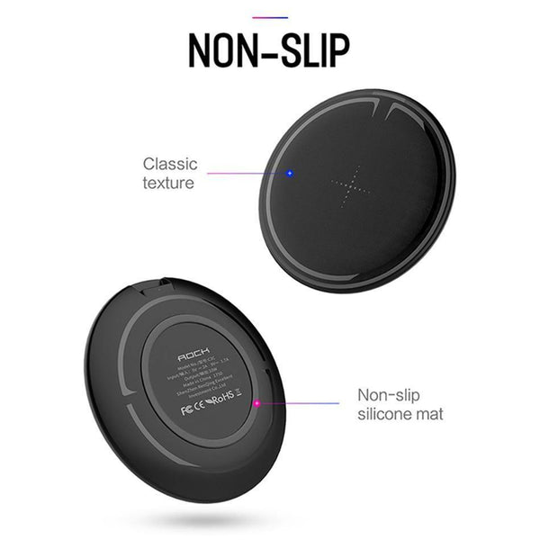 Planet Gates Black A ROCK For iPhone Samsung Wireless Charger, 10W Desktop Smart Phone Qi Wireless Charger For iPhone X Galaxy S8 Note 8 WPC FOD